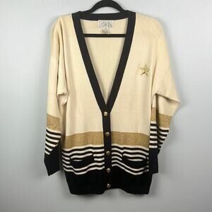 Vintage oversized button front deep v cardigan size medium